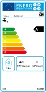 Energielabel des Vaillant ElectronicVED Exclusive E21